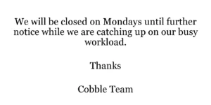 winterrush, cobbler, shoerepairnz, shoerepair, busyworkload, extendedleadtime, closedonmonday, closedmonday, mondayclosure. mondayclosed, supportlocal, shoplocal, cobblebrownsbay