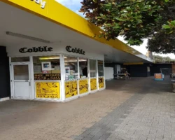 Original Cobble shop with new kiosk in the distance - March 2018