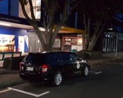 Cobble's car outside Cobble's kiosk - Jan 2022